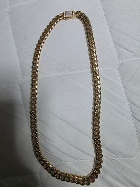 12mm Mens Miami Cuban Link 18k Gold Plated Stainless Real Hip Hop Chain Necklace